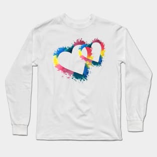 Heart splash print Long Sleeve T-Shirt